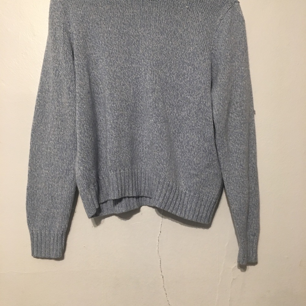 H&M Divided Knit Sweater Scoop Neck Light Blue & White Size Médium - Picture 9 of 13